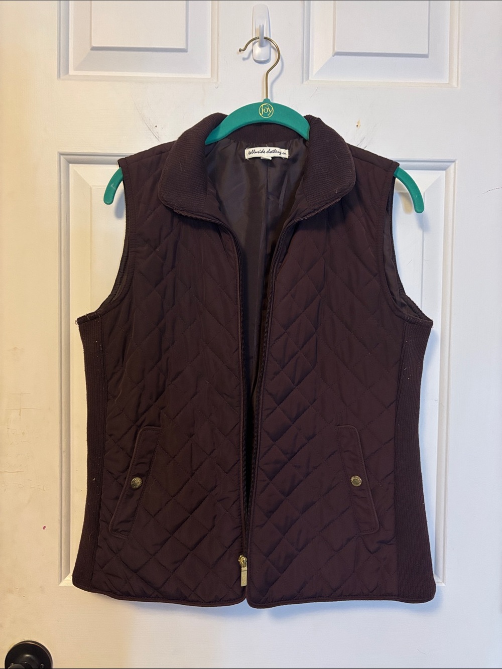 Telluride Clothing Burgundy Quilted Sleeveless Vest Size Small S